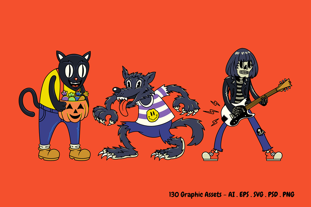 Halloween Cartoon Bundle, an Illustration by The Isian (Photo 4 of 40)