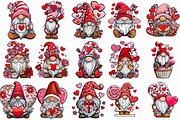 Valentine Gnome Clipart, an Illustration by Libby Wishes (Thumbnail 2 of 7)