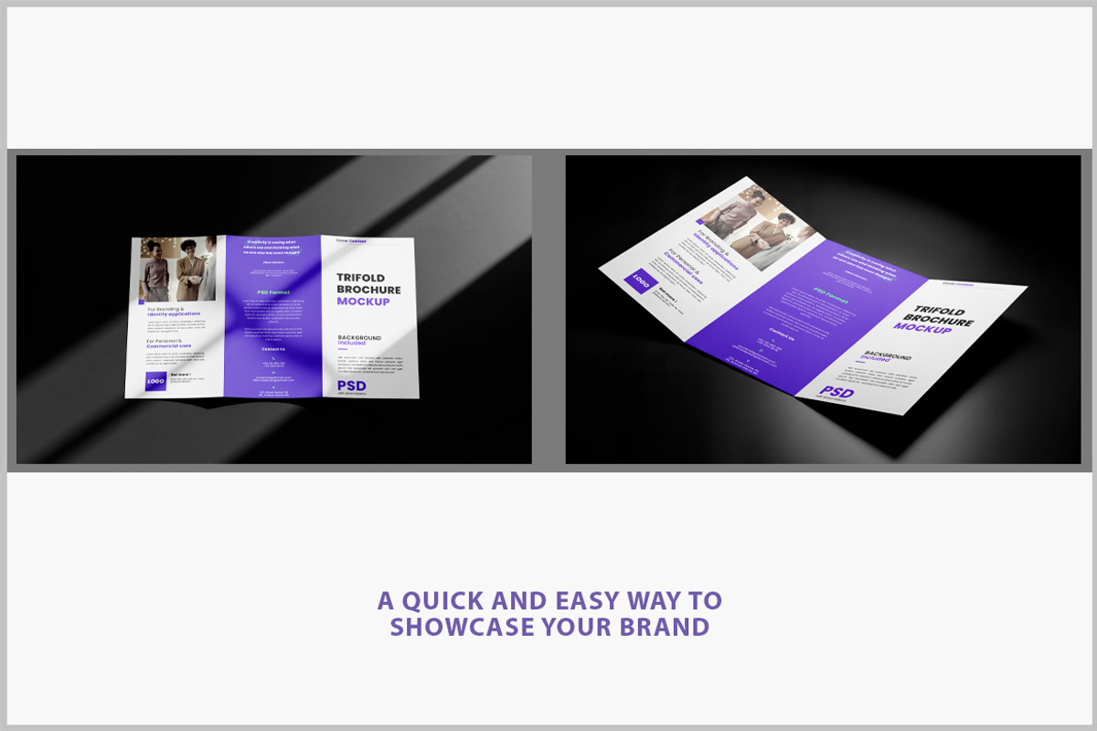 Tri-Fold Brochure Mockup PSD, a Product Mockup by Bruno's Shop (Photo 2 of 4)