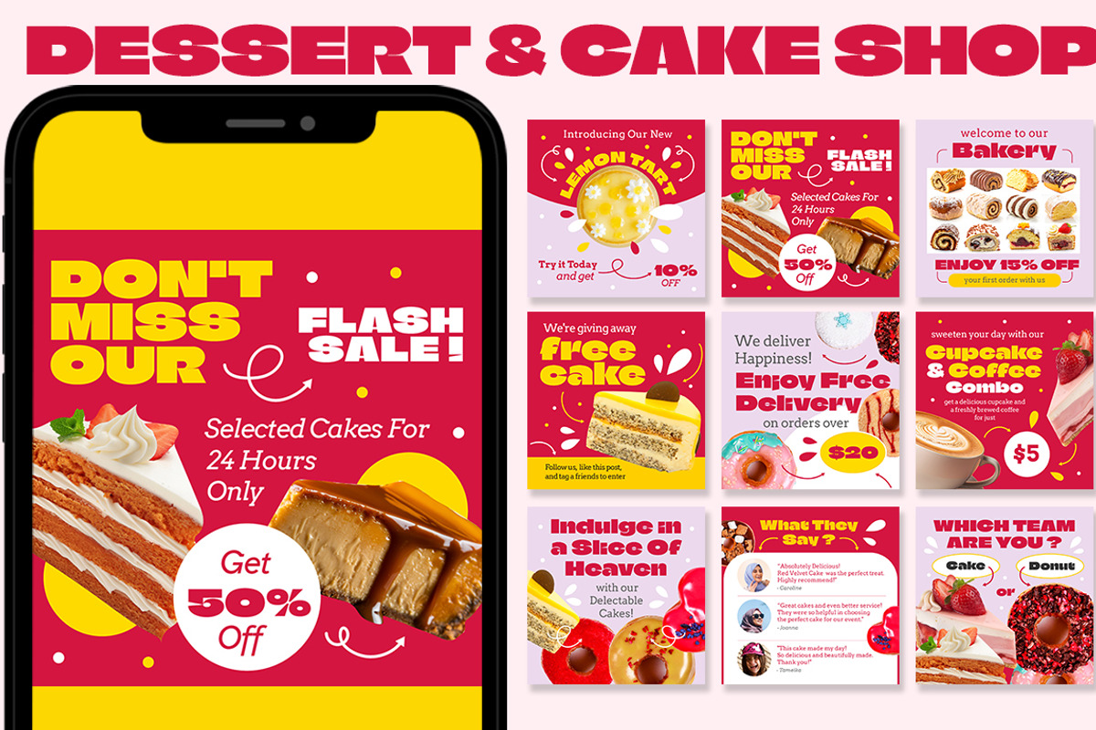 Dessert and Cake Shop Instagram Feed, a Social Media Template by Jiwstudio (Photo 5 of 5)