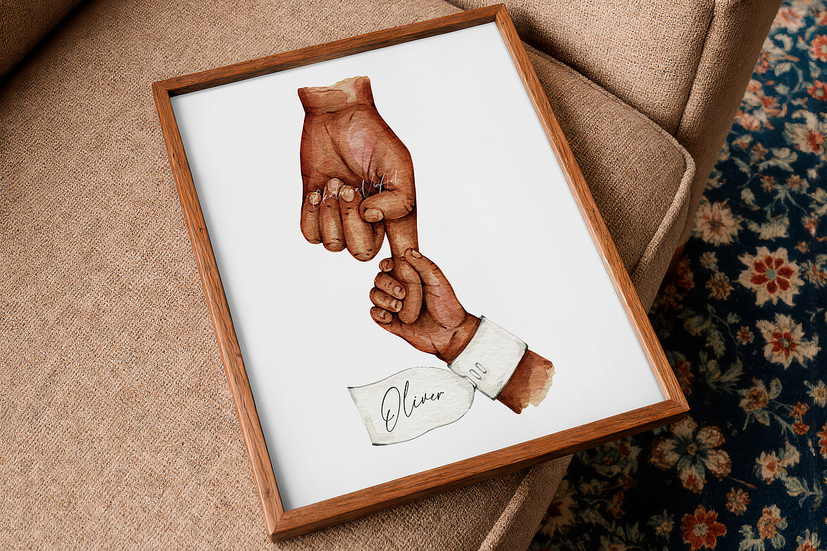 Father and Baby Watercolor Print, an Illustration by EkaterinaViArt (Photo 5 of 5)