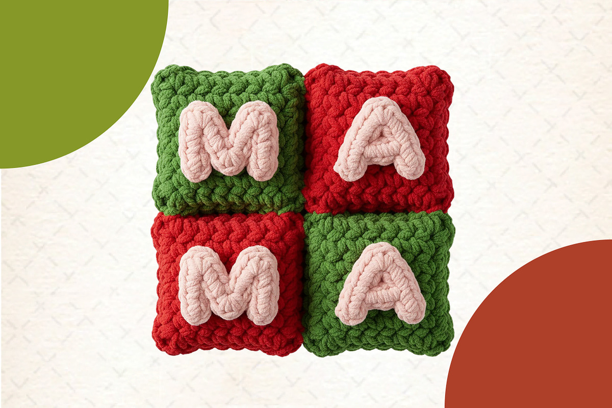 Retro Knitted Valentine PNG, Pink Ma, an Illustration by DreamCafeArt (Photo 1 of 8)