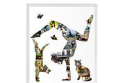 Yoga Girl with Cat & Dog Collage, a Templates & Theme by AIW SOLUTIONS (Thumbnail 4 of 5)