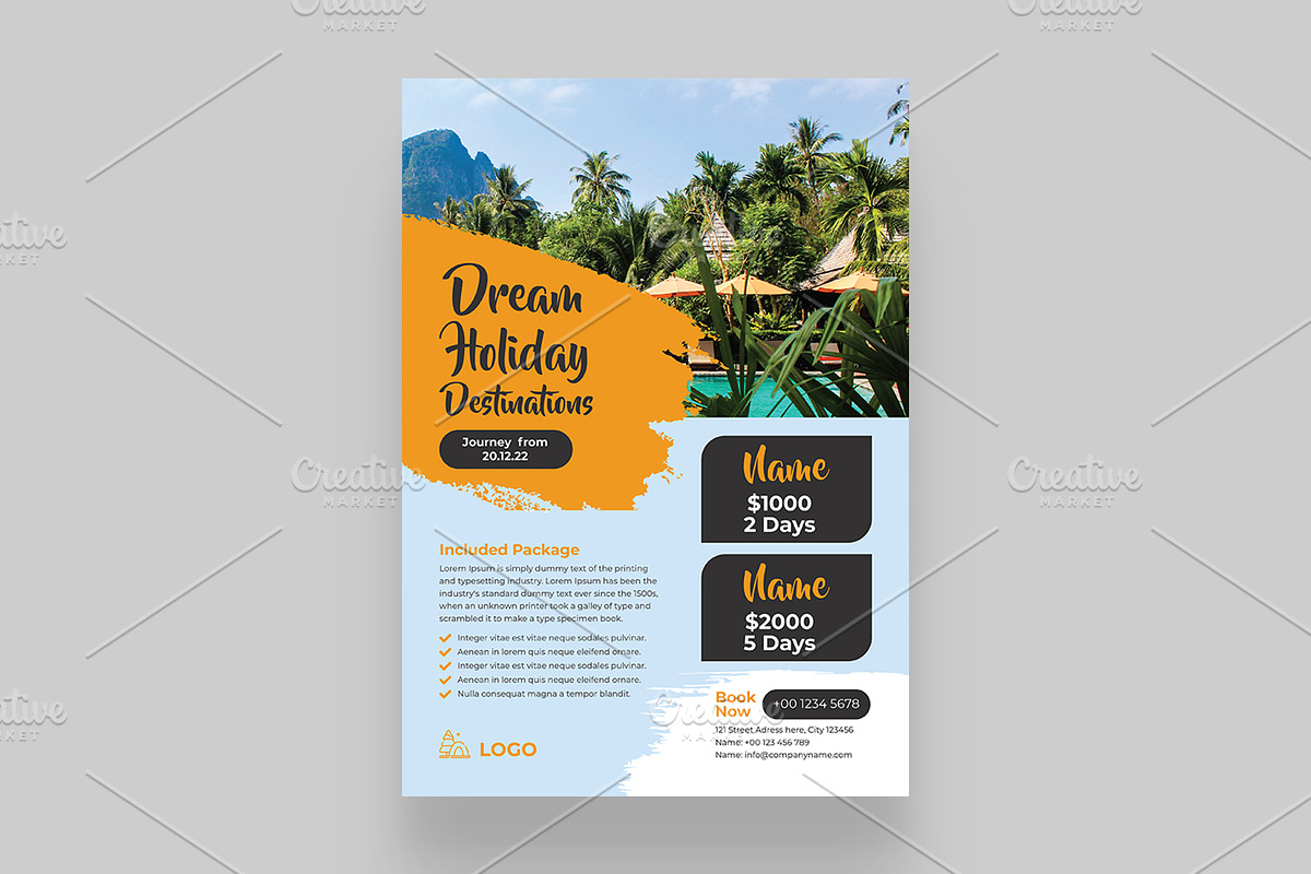 Modern Travel Flyer Design, a Flyer Template by Shahjahangdb1 (Photo 10 of 11)