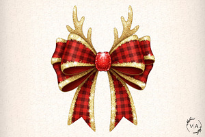 Christmas Coquette Bow Png, an Illustration by Craft Nest
