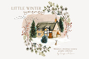 Watercolor Christmas Scenes, an Animal Illustration by Twigs and Twine (Thumbnail 1 of 15)