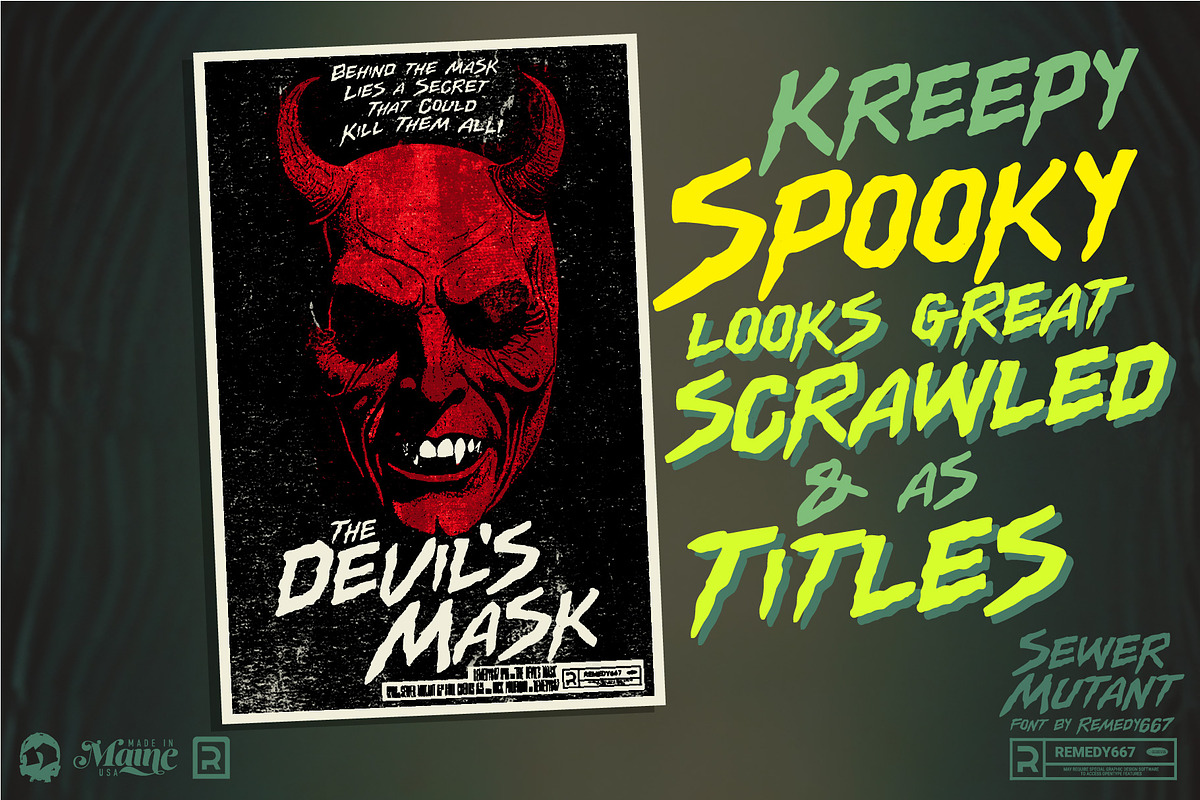 Sewer Mutant - Spooky Comic Font, a Handwritten Font by Remedy667 (Photo 4 of 6)