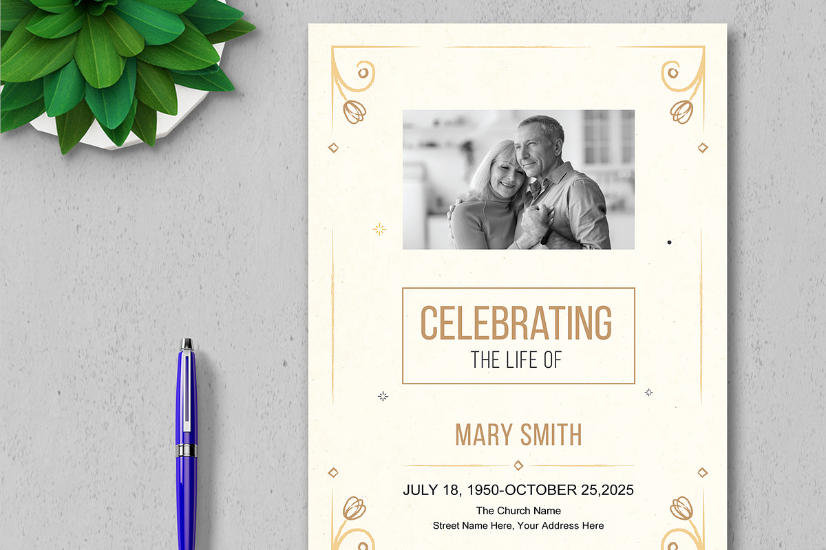 Funeral Program Template, a Stationery Template by ContestDesign (Photo 2 of 4)