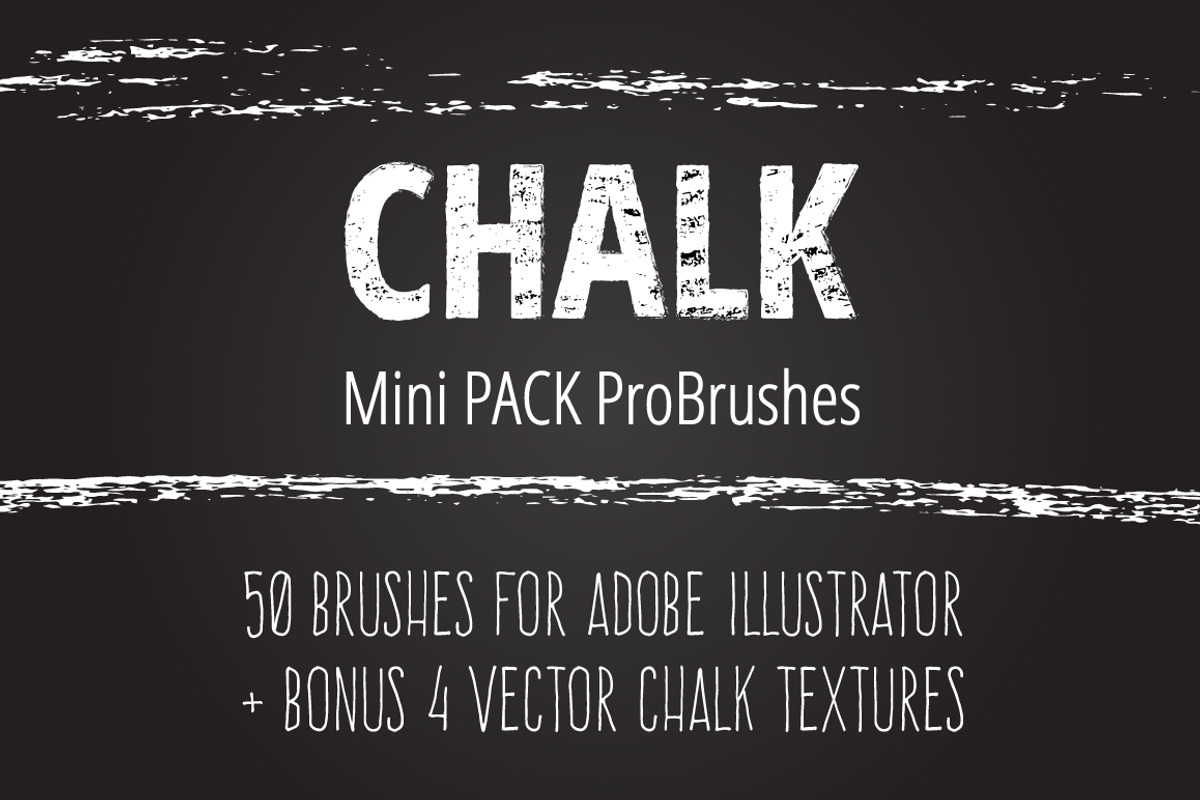Mini Pack vector Chalk Brushes, a Brush Add-On by LarysaZabrotskaya (Photo 1 of 5)