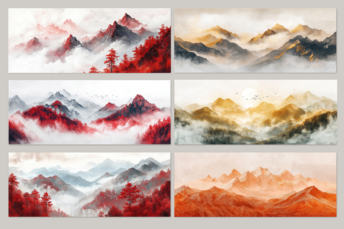 Abstract mountains art wallpaper, an Illustration by fei long (Photo 8 of 9)