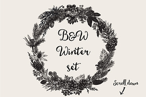 Winter Clipart B&W