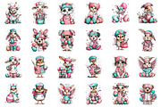 Whimsical Easter Nurse Animals Clipa, an Animal Illustration by designcity5 (Thumbnail 2 of 5)