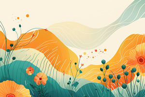 Stylized image of red flowers with f, a Photo by LOGOCREATIVE