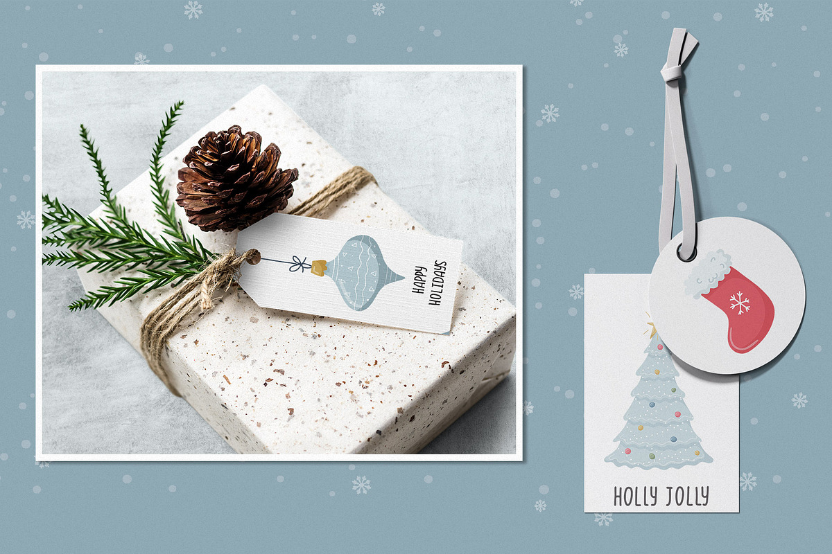 Christmas clipart, cards, phrases, a Seasonal Illustration by Valeria Soloveva (Photo 8 of 8)
