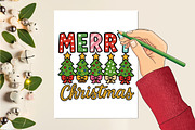 Merry Christmas PNG, Sublimation Png, a Seasonal Illustration by Rose Art (Thumbnail 4 of 4)