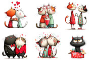 Sassy cat couple png clipart, an Illustration by CreationArt (Thumbnail 4 of 7)
