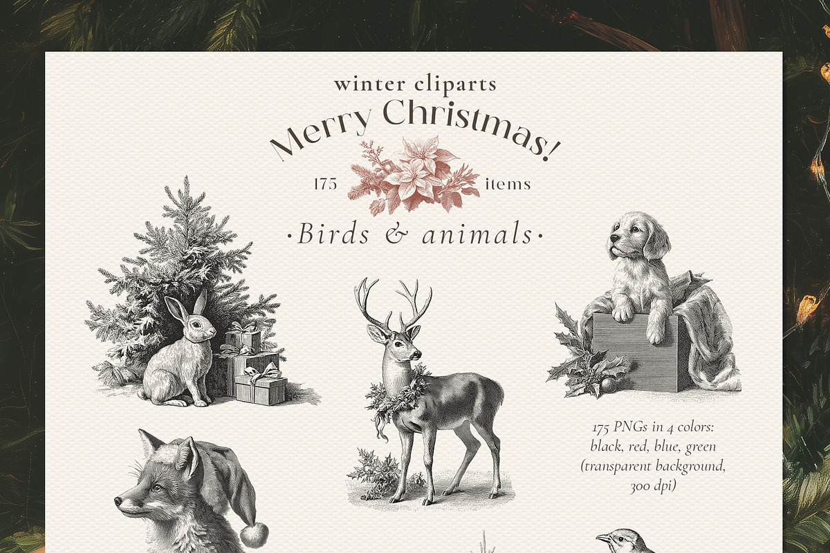 Merry Christmas! Vintage winter set, a Seasonal Illustration by Pamyatka Shop (Photo 5 of 20)