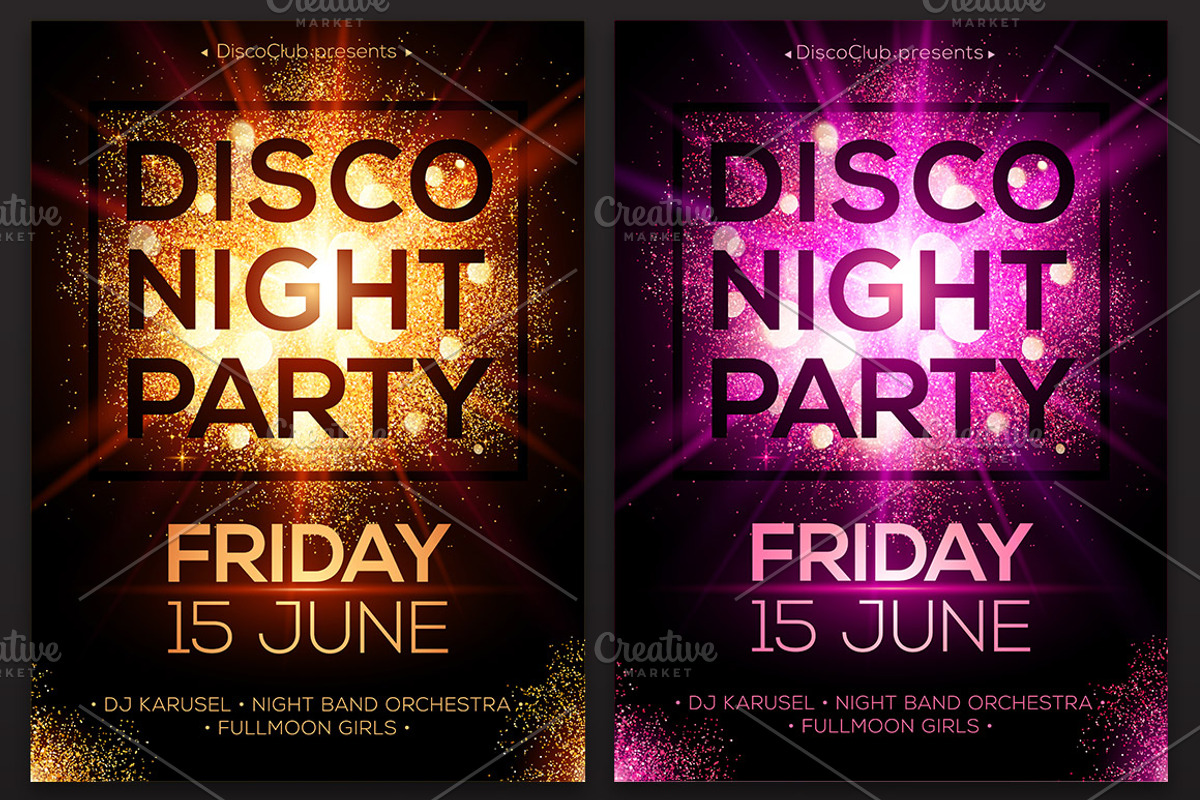 Star dust Disco Night posters set, a Flyer Template by Art of Sun (Photo 2 of 3)