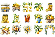Lemon Watercolor Clipart, an Illustration by Designking (Thumbnail 3 of 5)