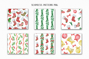 Watercolor Christmas Stocking Set