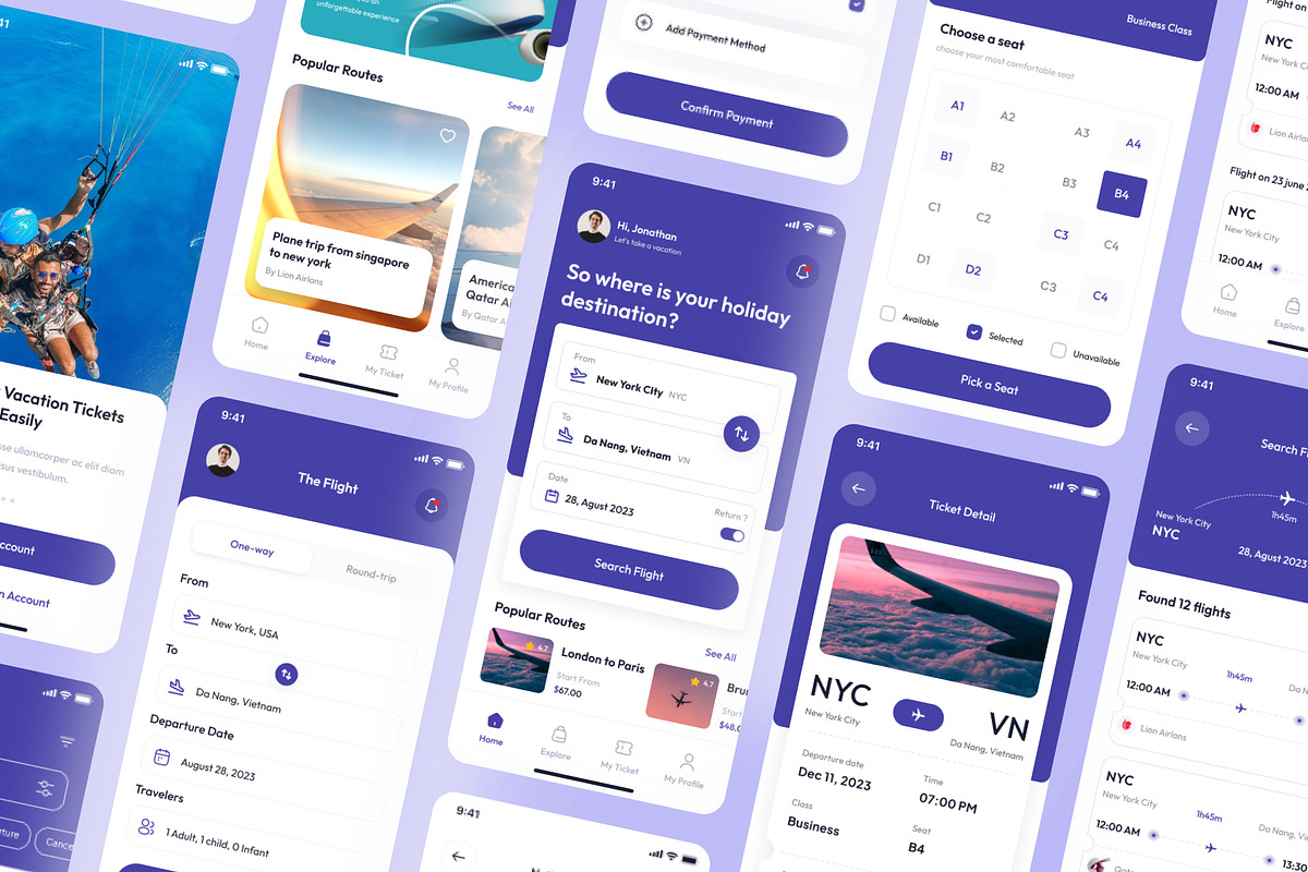 Arrived - Flight Booking App Ui Kits, an UI Kit Template by Minialis (Photo 6 of 6)