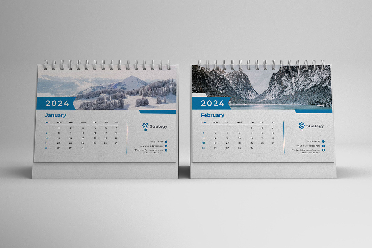 Desk Calendar 2024, a Print Template by Uiparvin (Photo 2 of 2)