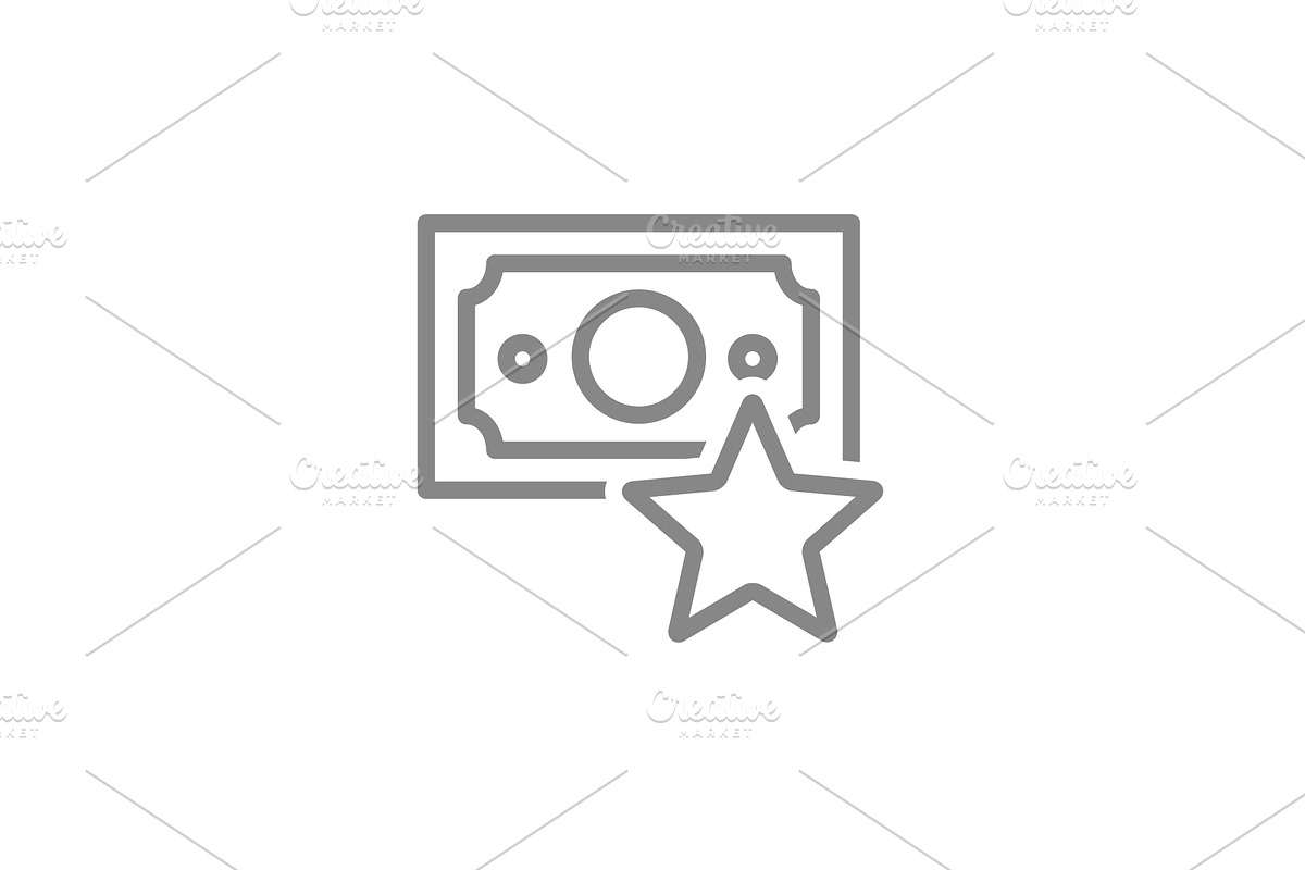 Money with star line icon. Star, an Object Illustration by GraphiShop