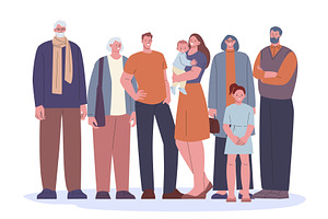 Family portrait. People group, a Person Illustration by Valerie Bodnar
