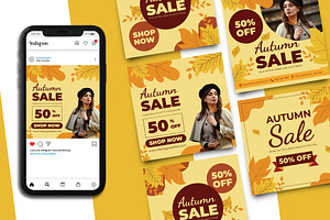 Autumn Sale Instagram Post Template, a Social Media Template by Artnivora.Std