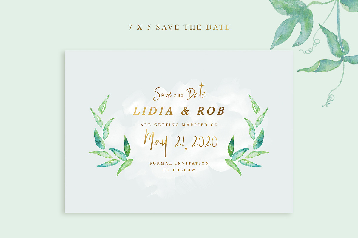 Botanical Wedding Invitation Suite, an Invitation Template by With Love Ethel (Photo 4 of 7)