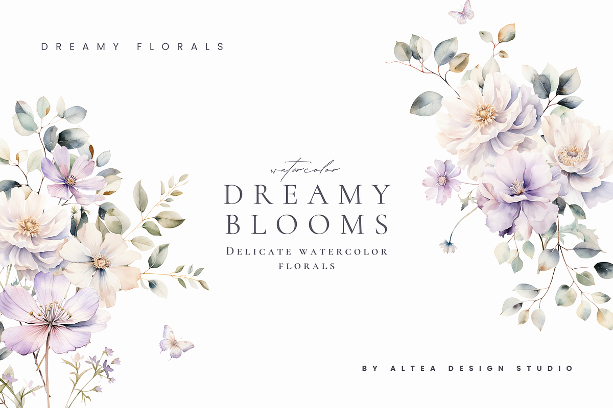 Dreamy Florals Watercolor Clipart, a Decorative Illustration by Altea Design Studio (Photo 18 of 19)