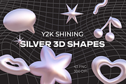 Silver Abstract 3d Shapes, an Object Graphic by Olena (Thumbnail 1 of 5)