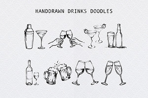 Hand Drawn Drink & Cocktails Bundle, a Food Illustration by Guavanaboy