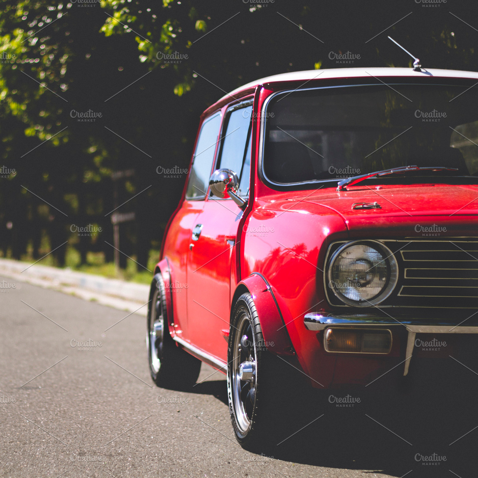 Red vintage car  mini cooper featuring red, car, and vintage, a Transportation Photo by Dylan Martin Studios