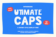 Utimate Caps Cutout Display, a Sans Serif Font by Haps Space (Thumbnail 1 of 13)