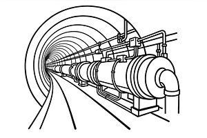 Detailed view of a tunnel interior, an Illustration by ZinetroN
