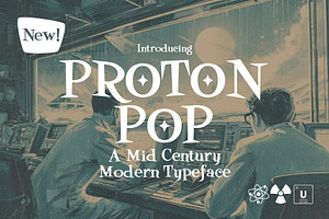 Proton Pop - Mid Century Modern Font, a Serif Font by HipFonts
