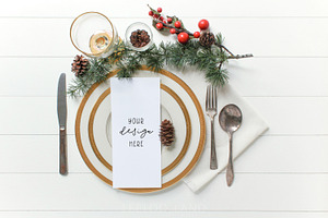 Festive Gold Program/Menu Mockup