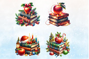 Christmas Books With Apple Clipart, a Seasonal Illustration by Rose Art (Thumbnail 3 of 7)