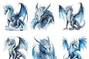 Watercolor Ice Dragons Clip Art, an Animal Illustration by Design Scotch (Thumbnail 5 of 7)