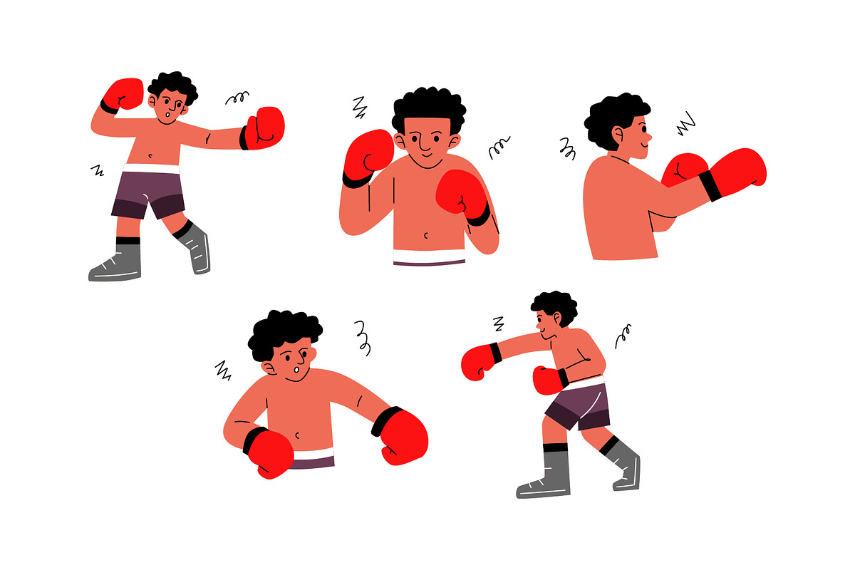 Character Boxing Man Vol 1, a Sport Illustration by SLAB! Design (Photo 2 of 3)