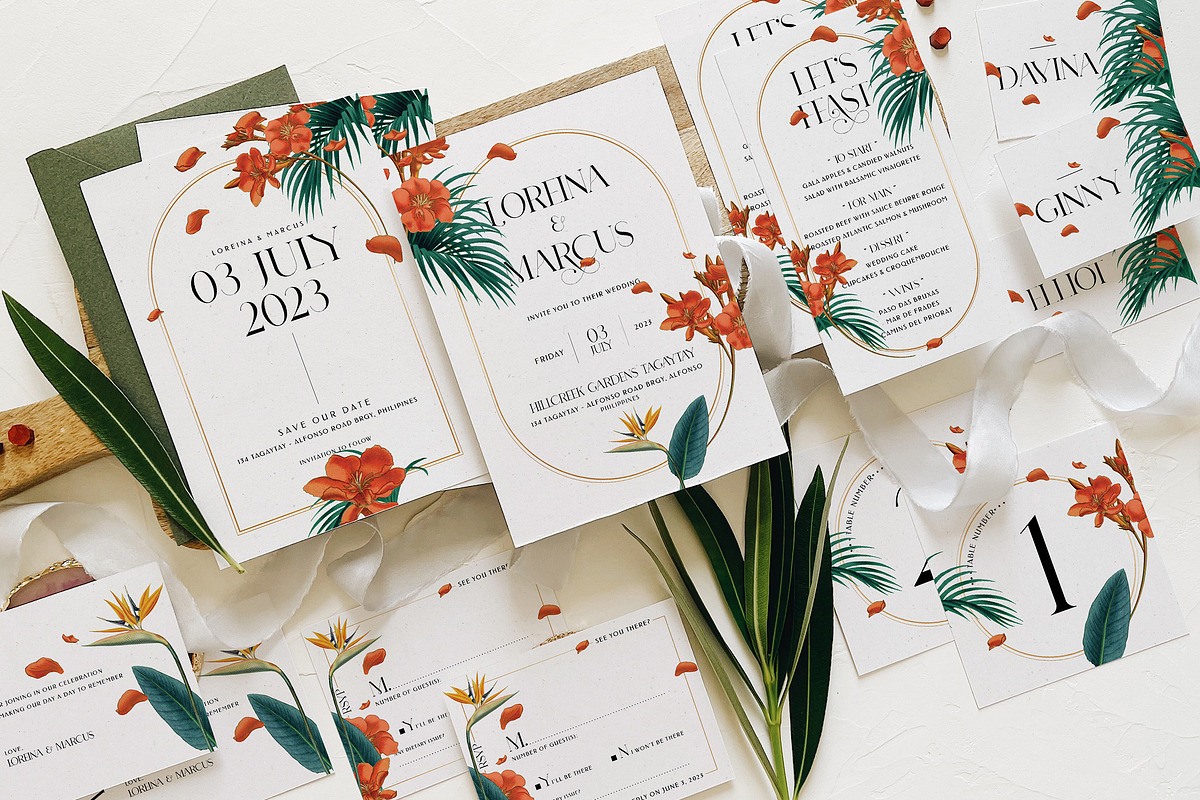 Fancy Tropical Wedding Suite, an Invitation Template by BlueRobinDesignShop (Photo 1 of 13)