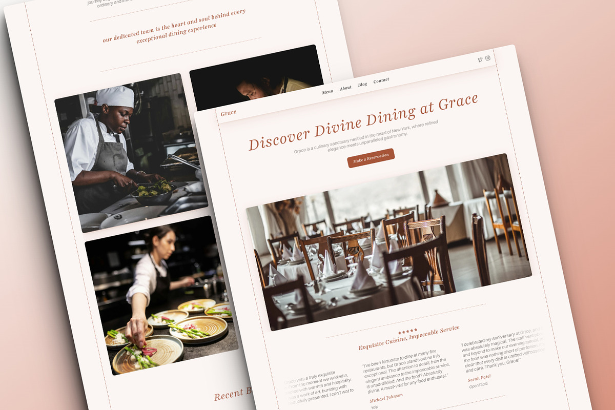 Grace - Restaurant Framer Template, a Landing Page Template by THdesign (Photo 2 of 4)