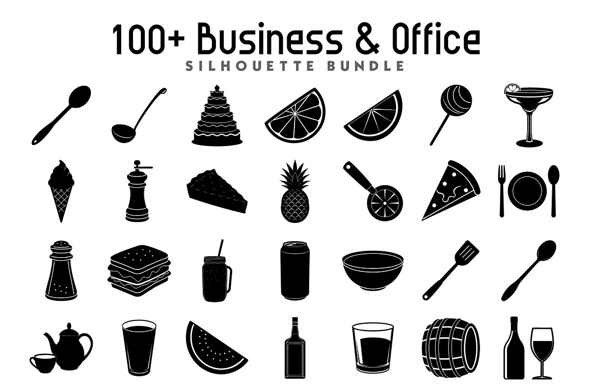 Food & Drinks Silhouette Pack, an Illustration by Creative_View (Photo 3 of 4)