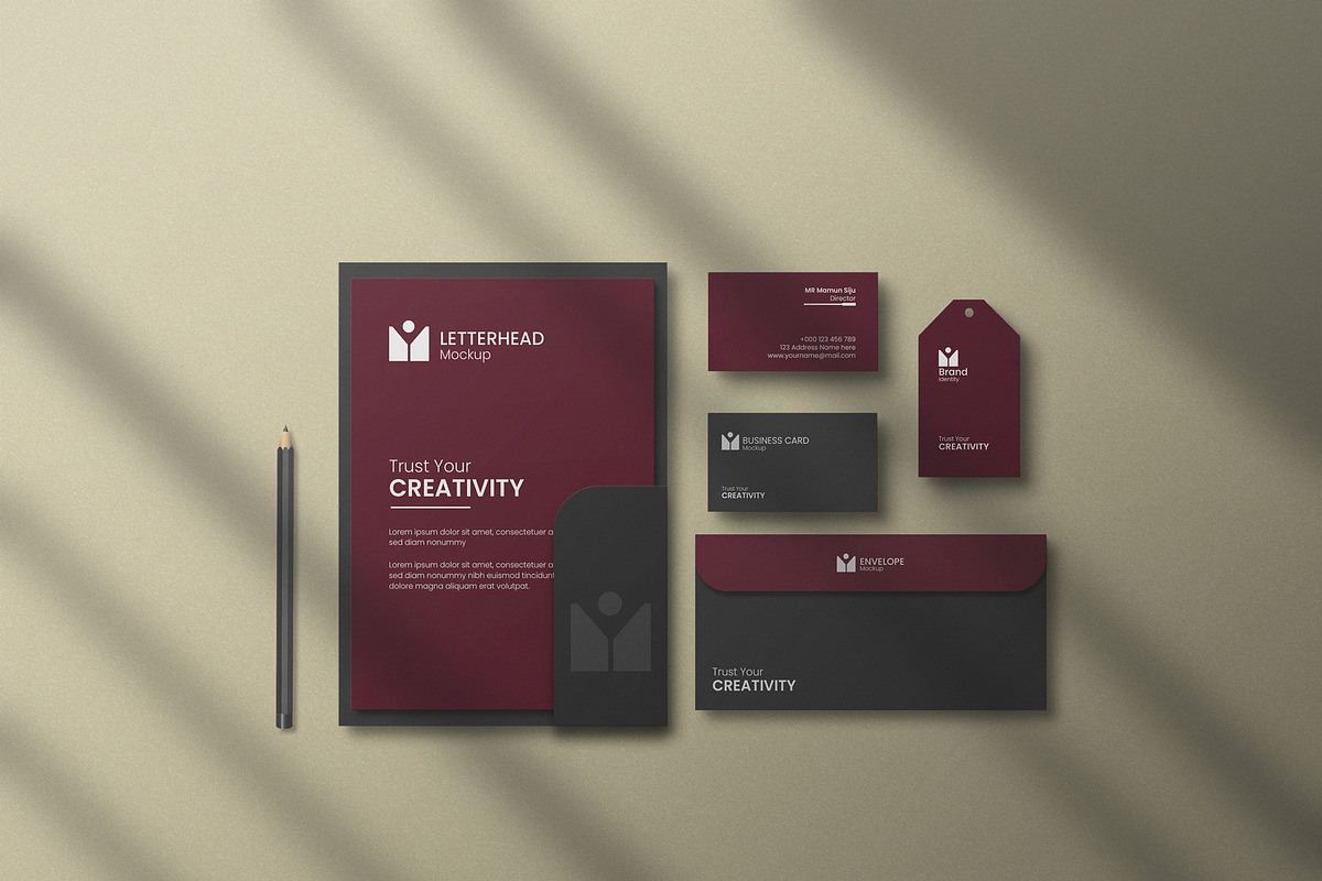 Stationery & Branding Mock-up, a Pens & Pencil Mockup by MnGfx (Photo 2 of 4)