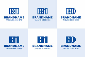 Letters BM BN BO Monogram Logo Set