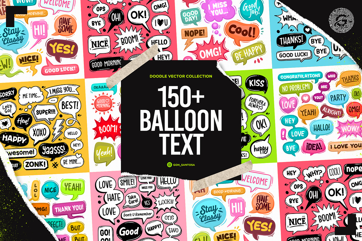 Speech Bubbles Hand Drawn Coloring, a Decorative Illustration by Gohsantosa (Photo 2 of 3)