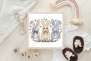 Easter Bunnies Floral Gingham Bunny, an Illustration by CraftArtStudio (Thumbnail 4 of 4)