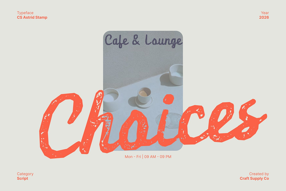 CS Astrid Stamp, a Script Font by Craft Supply Co. (Photo 5 of 8)