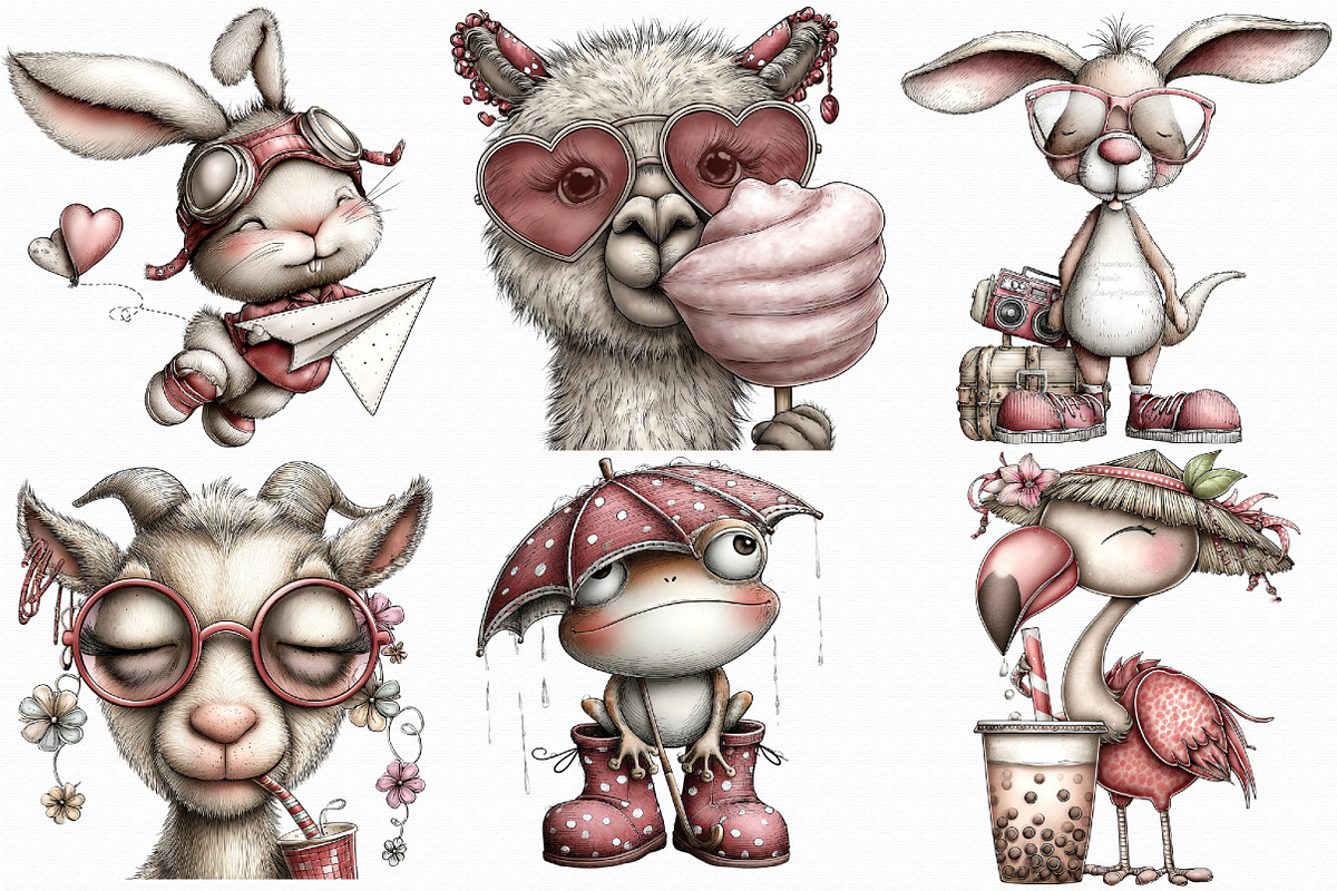 Quirky Animals PNG Clipart, an Illustration by Libby Wishes (Photo 3 of 7)